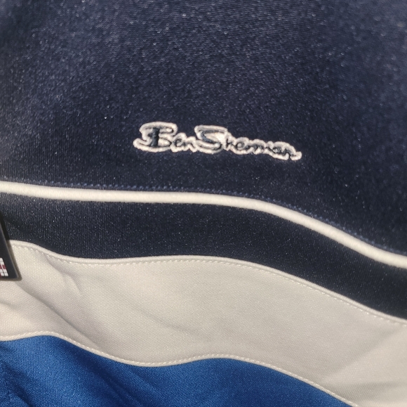 NWT Mens Sz M Ben Sherman Zip Up Jacket Blue White